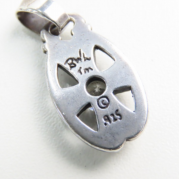 実際に弊社で買取させて頂いたBill Wall Leather/BWL/ビルウォールレザーOval Cross w stone オーバルクロス ストーン シルバー ペンダントトップの画像 4枚目
