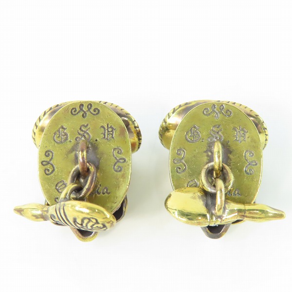 実際に弊社で買取させて頂いた(2)GANGSTERVILLE×Galcia/ギャングスタービル×ガルシア メキシカンスカル カフリンクス/カフス ブラス/真鍮の画像 2枚目