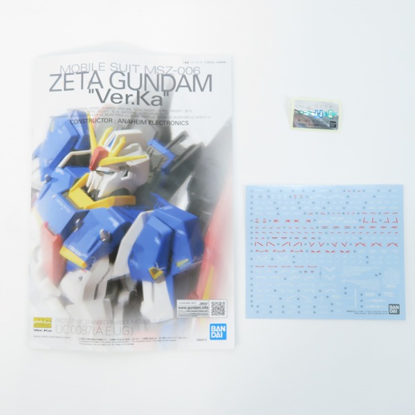 実際に弊社で買取させて頂いた【手付/ジャンク扱い】BANDAI/バンダイスピリッツ MG 1/100 ゼータガンダム Ver.Ka/Z/ガンプラの画像 3枚目