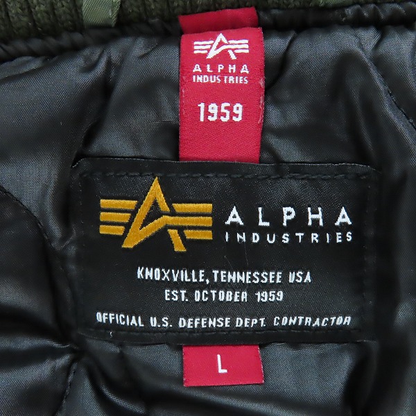 実際に弊社で買取させて頂いたALPHA INDUSTRIES/アルファインダストリーズ フライトジャケット TA1468-003/Lの画像 2枚目