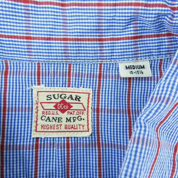 実際に弊社で買取させて頂いたSUGAR CANE/シュガーケーン チェック柄 半袖 シャツ SC34135 Mの画像 2枚目