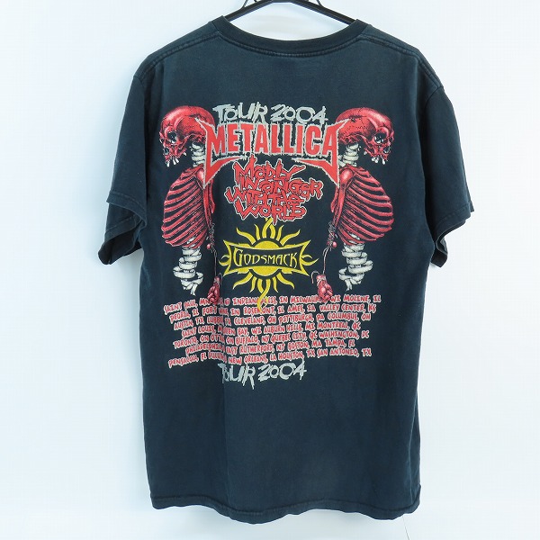 実際に弊社で買取させて頂いたMETALLICA/メタリカ PUSHEAD The Madly in Anger with the World Tour 2004/GODSMACK ヴィンテージ バンドTシャツ/Lの画像 1枚目