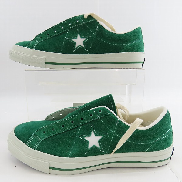 実際に弊社で買取させて頂いた【未使用】CONVERSE/コンバース ONE STAR SU OX スエード ワンスター グリーン/9.5の画像 3枚目