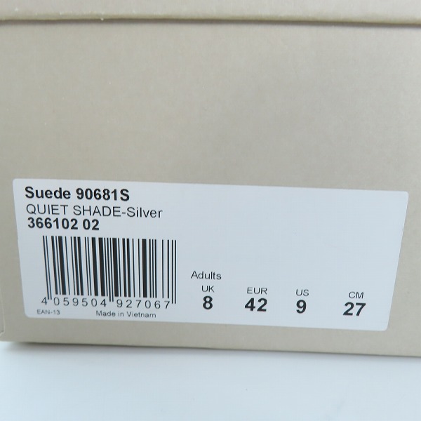 実際に弊社で買取させて頂いたPUMA/プーマ SUEDE 90681S 366102-02 QUIET SHADE/SILVER スウェード/27の画像 8枚目