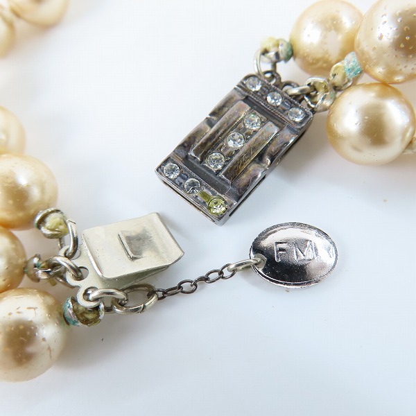 実際に弊社で買取させて頂いたFranklin Mint/フランクリンミント Jackie/ジャッキー 3連パール ネックレス の画像 4枚目