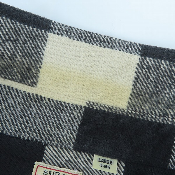 実際に弊社で買取させて頂いたSUGAR CANE/シュガーケーン TWILL CHECK L/S WORK SHIRT ワークシャツ SC27697 Lの画像 5枚目