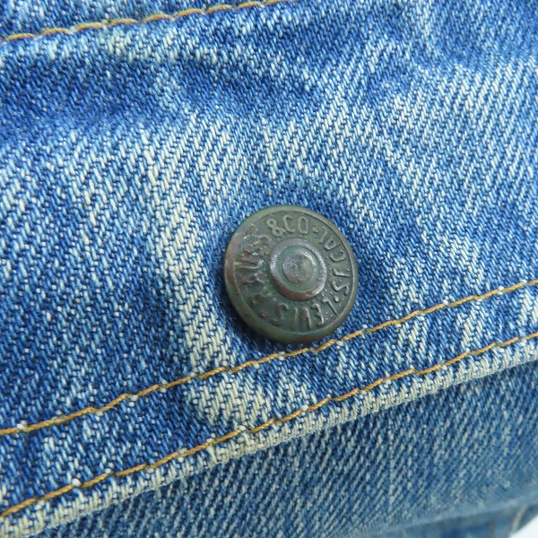 実際に弊社で買取させて頂いたLevi's/リーバイス 60～70s ブッシュデニムパンツ ボタン裏刻印38 42タロンジップ オレンジタブ チェーンステッチの画像 7枚目