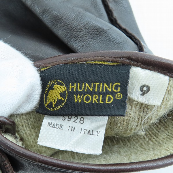 実際に弊社で買取させて頂いたHUNTING WORLD/ハンティングワールド ロゴスナップボタン カウレザー グローブ/手袋 9の画像 3枚目