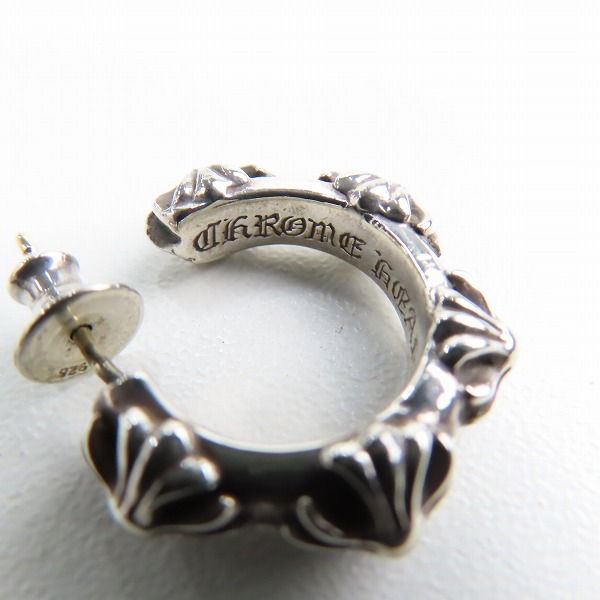 実際に弊社で買取させて頂いた【原本付き】CHROME HEARTS/クロムハーツ クロスバンドフープピアスの画像 2枚目