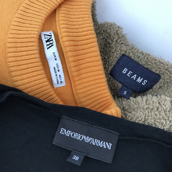 実際に弊社で買取させて頂いた【おまとめ】ZARA/ザラ/アルマーニ/ビームス 等 カラーニット/Tシャツ 他の画像 1枚目