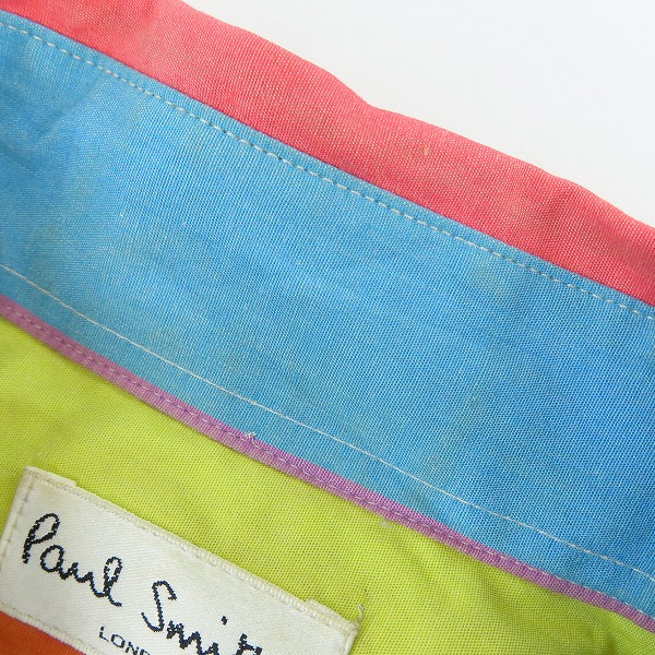 実際に弊社で買取させて頂いたPaul Smith LONDON/ポールスミスロンドン レインボー 長袖シャツ/Lの画像 4枚目