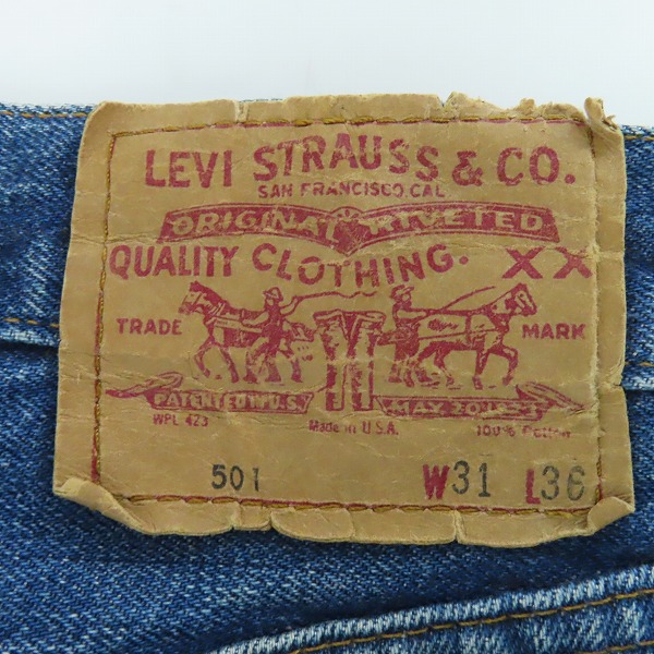 実際に弊社で買取させて頂いたLEVI'S/リーバイス 501 90s 555 110周年 94年製 米国製 512-C018 W31L36の画像 2枚目