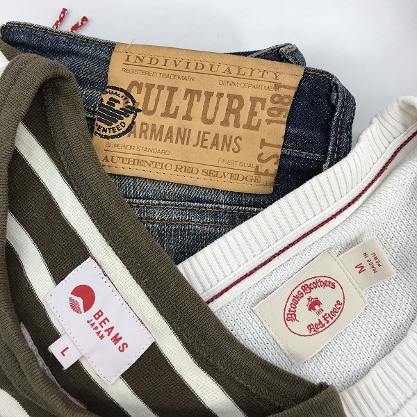 実際に弊社で買取させて頂いた【おまとめ】ブルックスブラザーズ/ビームス/アルマーニ 等 ニット/ロンT/デニム 他の画像 1枚目