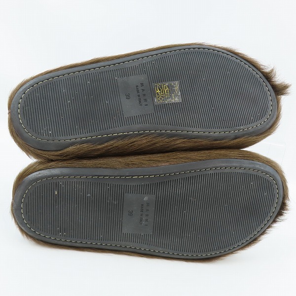 実際に弊社で買取させて頂いたMARNI/マルニ SABOT カーフヘアーサンダル SBMR000600/39の画像 2枚目