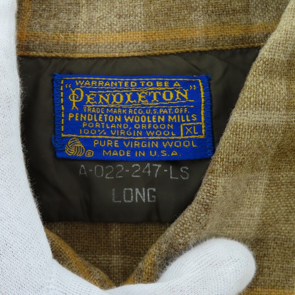 実際に弊社で買取させて頂いたPENDLETON/ペンドルトン 60～70's ヴィンテージ チェックシャツ XLの画像 2枚目