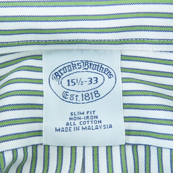 実際に弊社で買取させて頂いたBrooks Brothers/ブルックスブラザーズ ストライプ 長袖 ボタンダウンシャツ/15.5-33の画像 2枚目