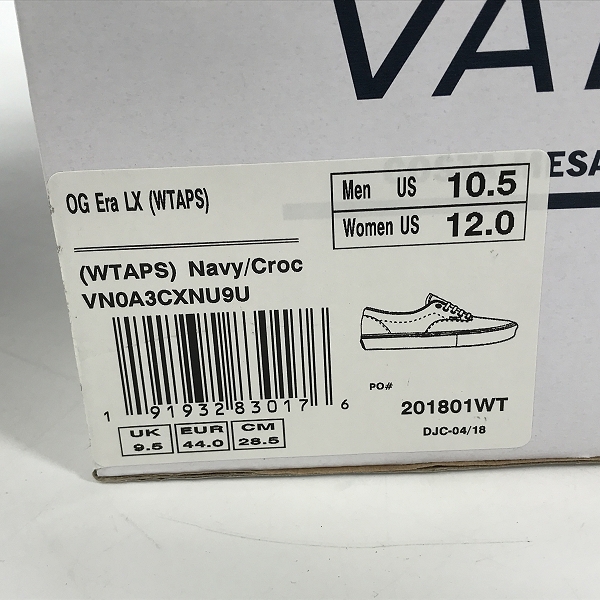 実際に弊社で買取させて頂いたWTAPS×VANS VAULT/ダブルタップス×バンズ ボルト コラボ  OG ERA Navy/croc VN0A3CXNU9U/28.5の画像 8枚目
