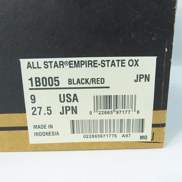 実際に弊社で買取させて頂いたCONVERSE/コンバース ALL STAR EMPIRE-STATE OX/オールスター エンパイアステート 1B005/27.5の画像 8枚目