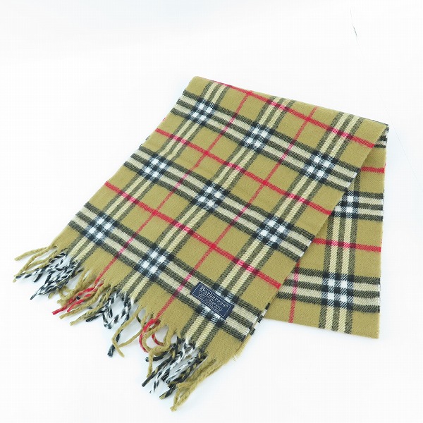 実際に弊社で買取させて頂いたBURBERRY/バーバリー ランボスウール100％ イングランド製 チェック柄マフラー