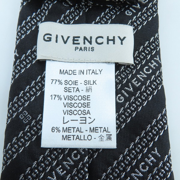 実際に弊社で買取させて頂いた【JPタグ】GIVENCHY/ジバンシィ ロゴ総柄 シルクネクタイの画像 3枚目