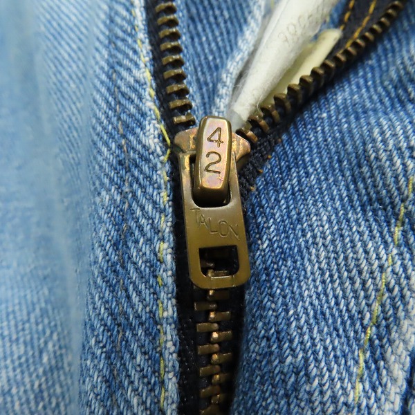 実際に弊社で買取させて頂いたLee/リー 70S ヴィンテージ  USA製 TALON42ジップ デニムパンツ 200-0041の画像 7枚目