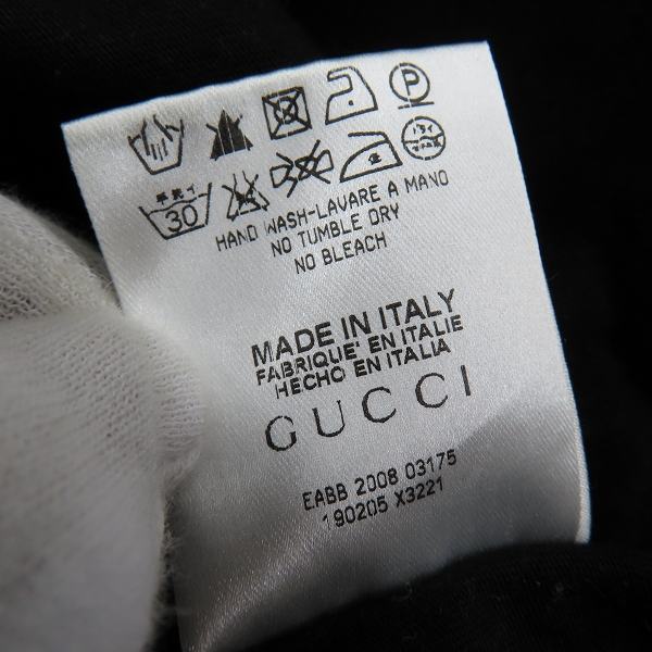 実際に弊社で買取させて頂いたGUCCI/グッチ 胸ロゴ刺繍半袖Tシャツ 190205 X3221/Sの画像 4枚目