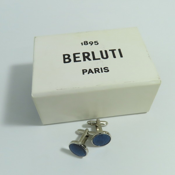 実際に弊社で買取させて頂いたBerluti/ベルルッティ ヴェネチア スクリットレザー パラジウム仕上げ カリグラフィ カフリンクスの画像 7枚目
