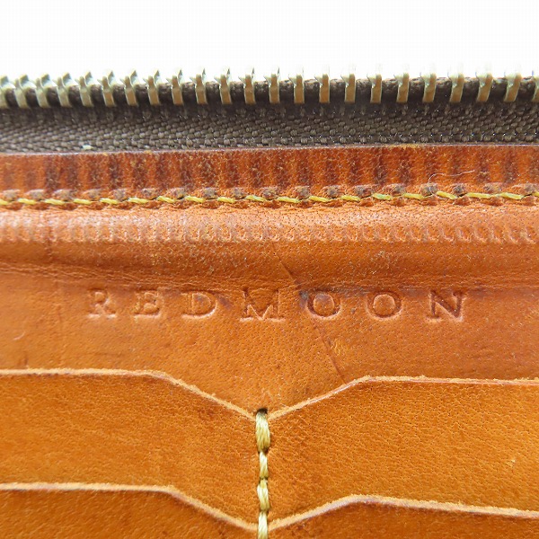 実際に弊社で買取させて頂いたREDMOON/レッドムーン ラウンドジップ レザー 長財布/ロングウォレット/SNTの画像 5枚目