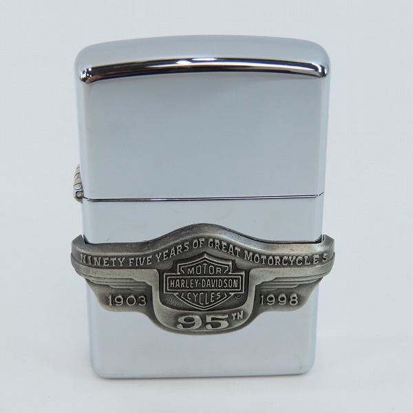 実際に弊社で買取させて頂いたZIPPO/ジッポー HARLEY DAVIDSON/ハーレーダビッドソン 95TH ANNIVERSARY MODEL メタル貼り 1998年製
