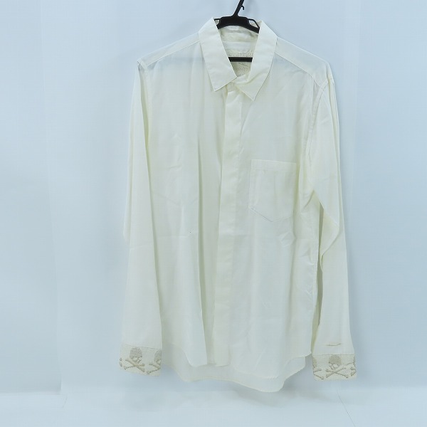 実際に弊社で買取させて頂いたmastermind JAPAN/マスターマインドジャパン evermore期 袖銀ラメジャガードスカル 長袖シャツ MX-SH04-06/M