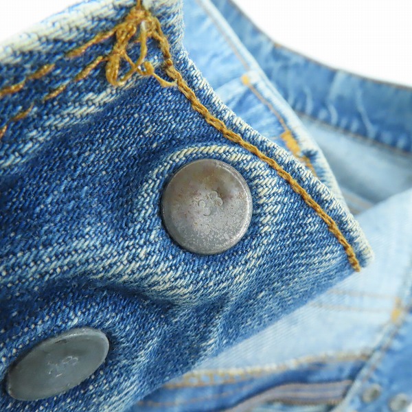 実際に弊社で買取させて頂いたLevi's/リーバイス 60～70s ブッシュデニムパンツ ボタン裏刻印38 42タロンジップ オレンジタブ チェーンステッチの画像 4枚目