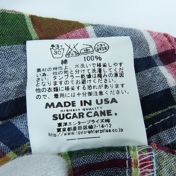 実際に弊社で買取させて頂いたSUGAR CANE/シュガーケーン チェック柄 半袖 シャツ Mの画像 3枚目