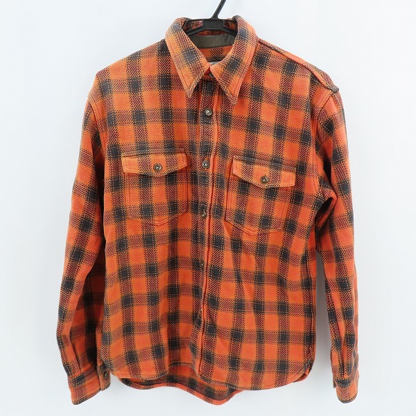 実際に弊社で買取させて頂いたGLORY PARK/グローリーパーク THE FLAT HEAD/フラットヘッド 長袖ネルシャツ オレンジ系 38