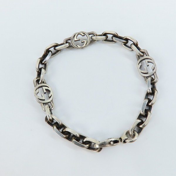 実際に弊社で買取させて頂いたGUCCI/グッチ インターロッキングG シルバー ブレスレットの画像 4枚目