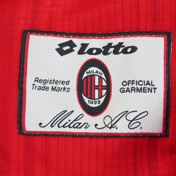 実際に弊社で買取させて頂いたLotto/ロット ACミラン 97/98 #10 サビチェビッチ 半袖 ユニフォーム/Mの画像 6枚目