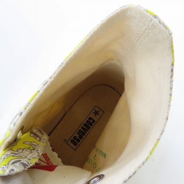 実際に弊社で買取させて頂いたCONVERSE/コンバース AS RETRO T-BAKABON HI/オールスター レトロ バカボン ハイカットスニーカー YELLOW /7の画像 4枚目