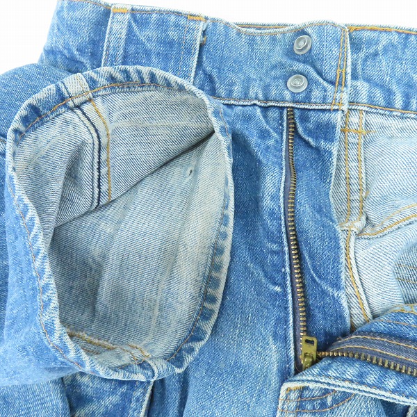 実際に弊社で買取させて頂いたLevi's/リーバイス 60～70s ブッシュデニムパンツ ボタン裏刻印38 42タロンジップ オレンジタブ チェーンステッチの画像 3枚目