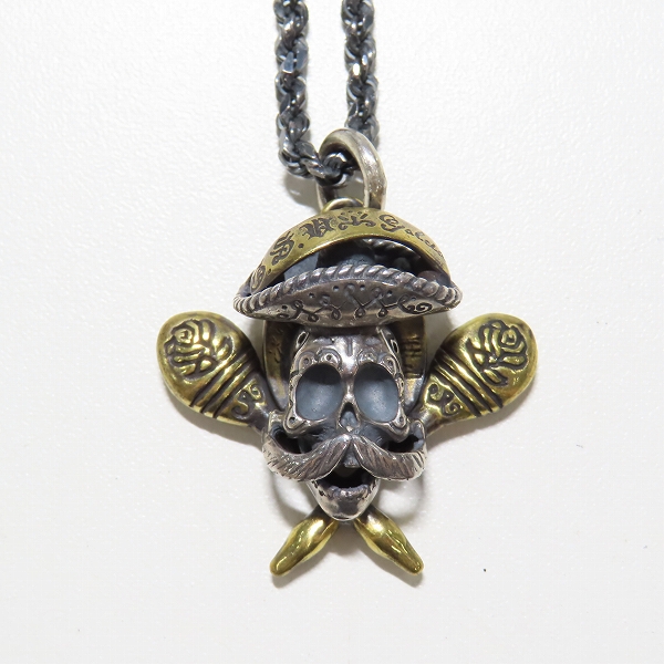 実際に弊社で買取させて頂いたGANGSTERVILLE×Galcia/ギャングスタービル×ガルシア SOMBRERO SKULLネックレス ペーパーチェーンの画像 1枚目