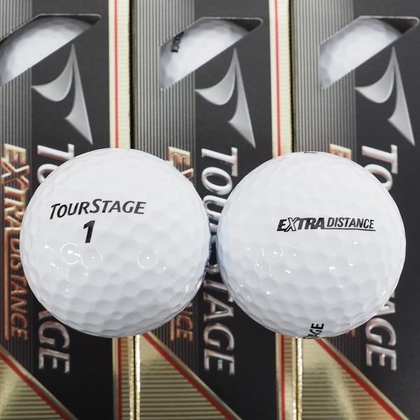 実際に弊社で買取させて頂いた【未使用】BRIDGESTONE/ブリヂストン TOURSTAGE/ツアーステージ EXTRA DISTANCE ゴルフボール 2色 計2ダースの画像 1枚目