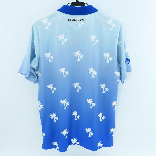 実際に弊社で買取させて頂いた【未使用】BEAMS GOLF/ビームスゴルフ ORANGE LABEL/グラデーション パームツリー ポロシャツ 82-02-0565-444/Mの画像 1枚目