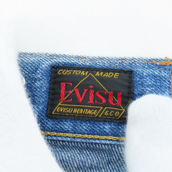 実際に弊社で買取させて頂いた【難あり】EVISU/エヴィス エビス カモメ プリント デニムパンツ 32×32の画像 5枚目