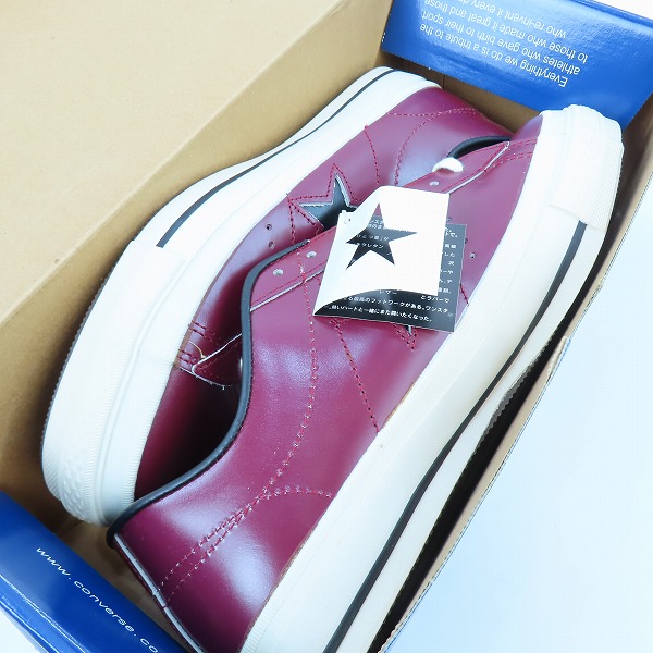 実際に弊社で買取させて頂いた【未使用】CONVERSE/コンバース ONE STAR OX ワンスター WINE/BLACK/8.5の画像 6枚目