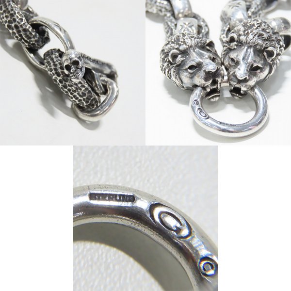 実際に弊社で買取させて頂いた【ギャラ付き】Gabor/ガボール 2ライオンヘッドリンクブレスレットの画像 6枚目