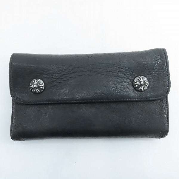 実際に弊社で買取させて頂いたCHROME HEARTS/クロムハーツ WAVE/ウェーブウォレット クロスボタン/長財布