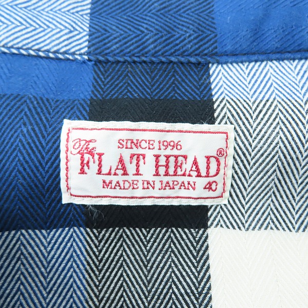 実際に弊社で買取させて頂いたTHE FLAT HEAD/フラットヘッド チェック柄 長袖シャツ 40の画像 2枚目