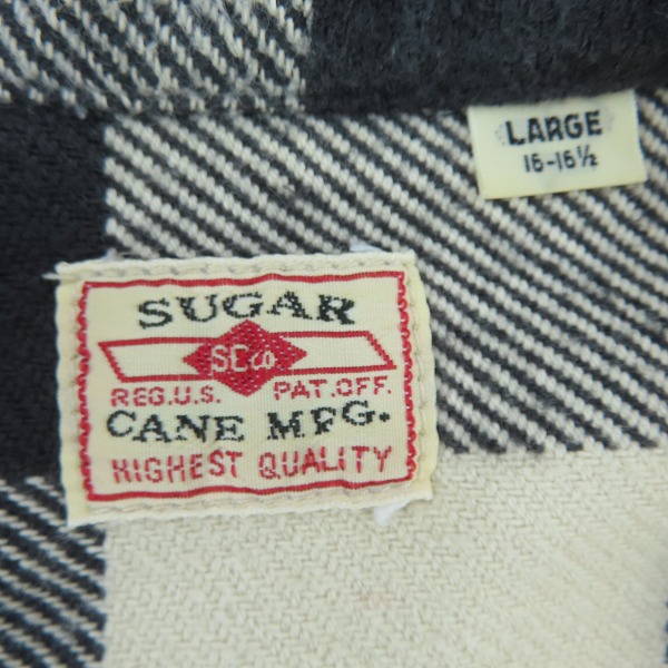 実際に弊社で買取させて頂いたSUGAR CANE/シュガーケーン TWILL CHECK L/S WORK SHIRT ワークシャツ SC27697 Lの画像 2枚目