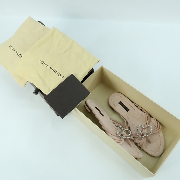 実際に弊社で買取させて頂いたLOUIS VUITTON/ルイヴィトン ビジューフラワー トングサンダル 35.5 の画像 8枚目