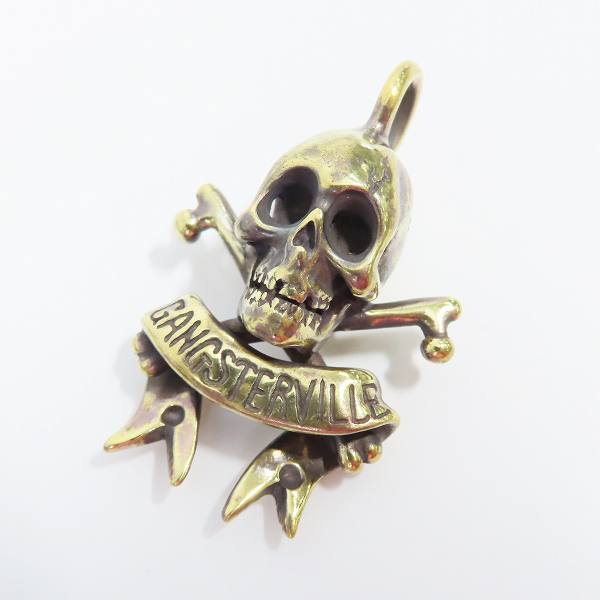 実際に弊社で買取させて頂いた（3）GANGSTERVILLE×Galcia/ギャングスタービル×ガルシア SKULL/スカル ブラス/真鍮 ペンダントトップ