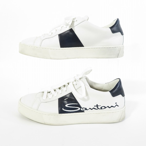 実際に弊社で買取させて頂いたSANTONI/サントーニ ローカット レザースニーカー MBGL21386PNNGTBDI60/UK6の画像 3枚目