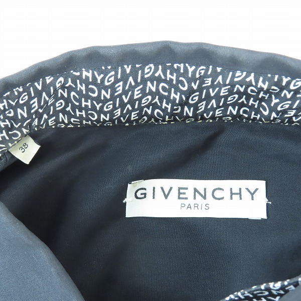 実際に弊社で買取させて頂いたGIVENCHY/ジバンシィ ロゴ総柄ドッキング/フェイクレイヤード 長袖シャツ BM60MH109F/38の画像 2枚目